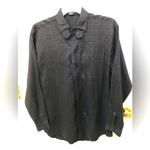 Men's Long Sleeve Shirt, Color: Black, Size: Medium, Brand: Forte - Picture 1 of 5